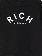 Felpa per bambino John Richmond Junior nero con logo - Rubino Kids