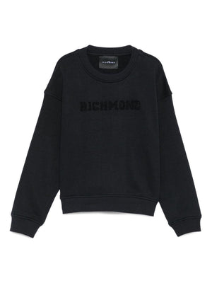 John Richmond Junior Black Sweatshirt with Embroidery
