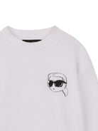 Felpa per bambino Karl Lagerfeld Kids bianca con stampa Karl - Rubino Kids