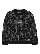 Felpa per bambino Karl Lagerfeld Kids nera con stampa con logo all - over - Rubino Kids