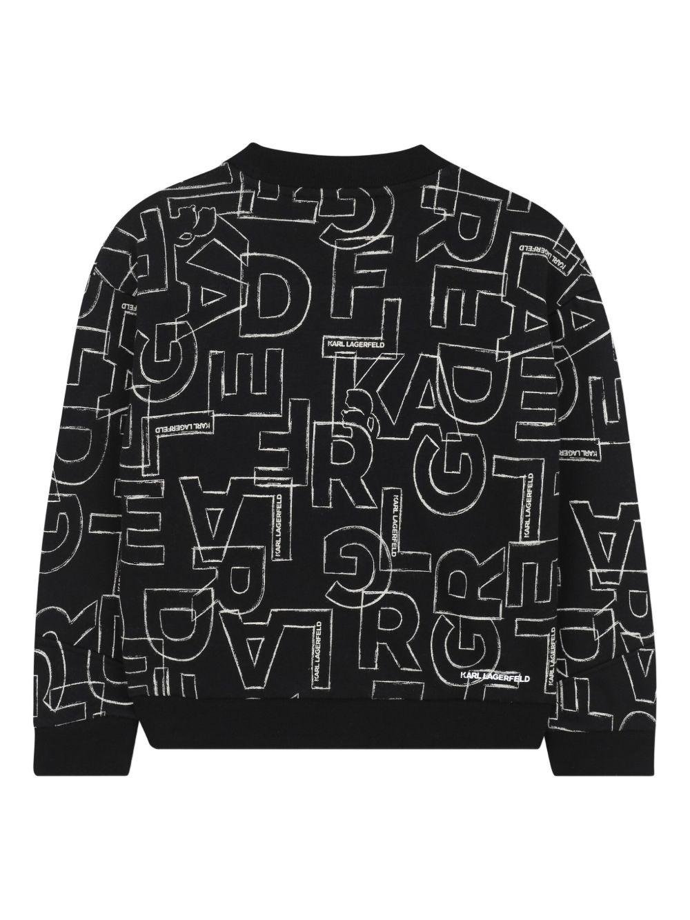 Karl Lagerfeld Kids black sweatshirt with all-over logo print