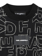 Felpa per bambino Karl Lagerfeld Kids nera con stampa con logo all - over - Rubino Kids