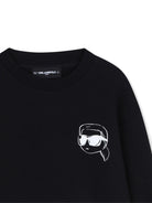 Felpa per bambino Karl Lagerfeld Kids nero con stampa - Rubino Kids