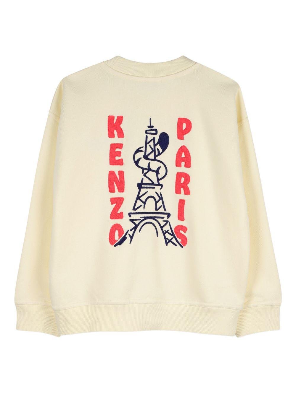 Felpa per bambino Kenzo Kids beige con dettaglio logo - Rubino Kids