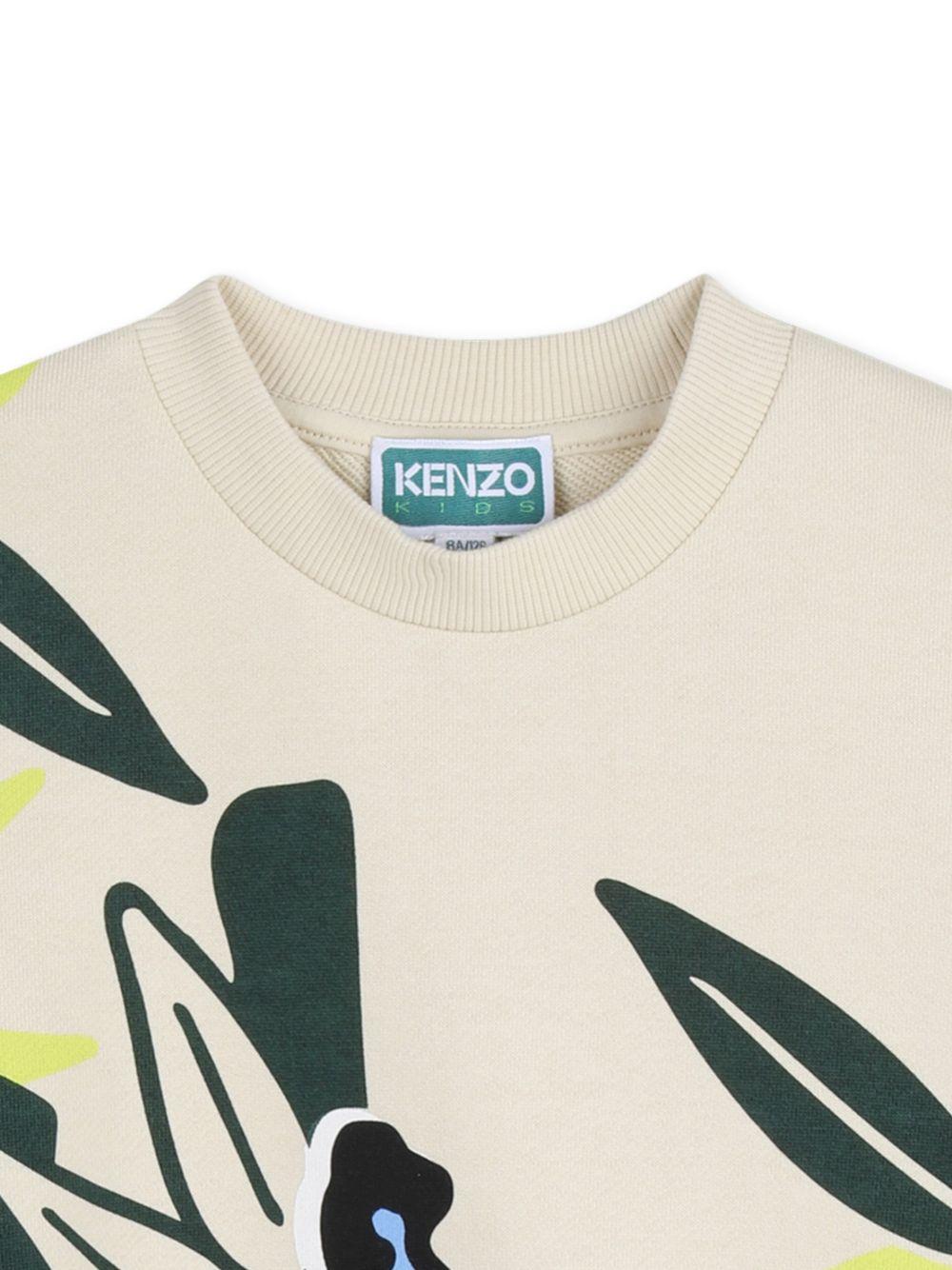 Felpa per bambino Kenzo Kids beige con motivo elefante - Rubino Kids