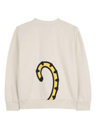 Felpa per bambino Kenzo Kids beige con stampa tigre sul davanti - Rubino Kids