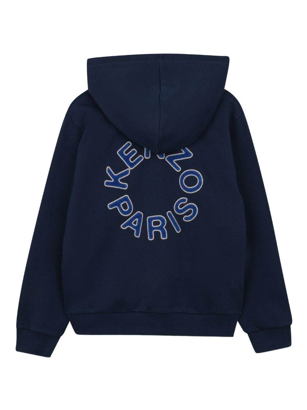 Felpa per bambino Kenzo Kids blu con stampa logo sul petto - Rubino Kids