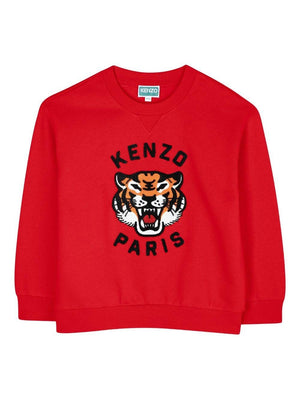 Felpa per bambino Kenzo Kids rosso con ricamo Tiger KENZO KIDS