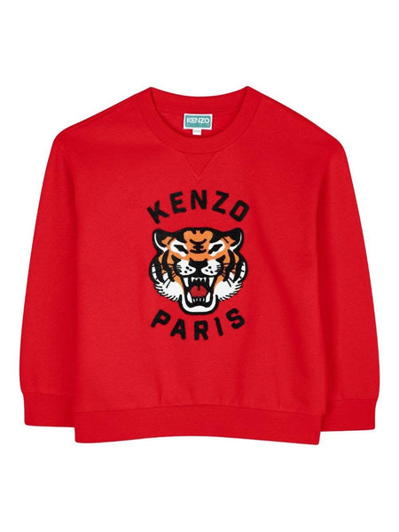 Felpa per bambino Kenzo Kids rosso con ricamo Tiger KENZO KIDS
