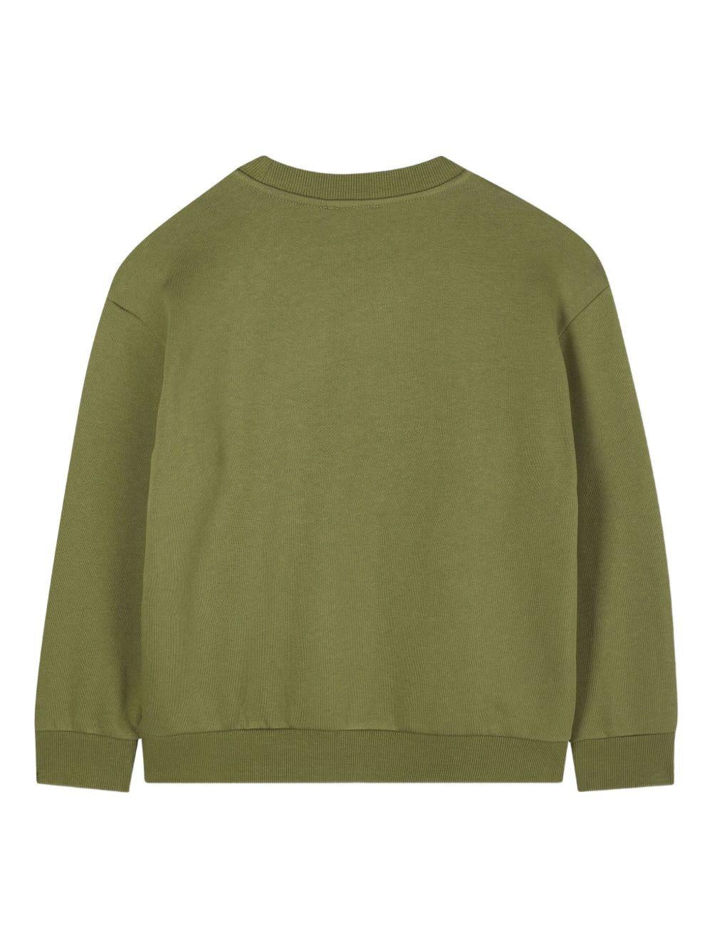 Felpa per bambino Kenzo Kids verde con motivo con ricamo - Rubino Kids