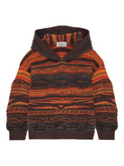 Felpa per bambino Laneus Kids marrone con etichetta con logo - Rubino Kids