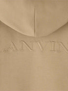 Felpa per bambino Lanvin Enfant beige con applicazione frontale con logo - Rubino Kids
