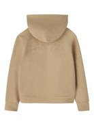 Felpa per bambino Lanvin Enfant beige con applicazione frontale con logo - Rubino Kids