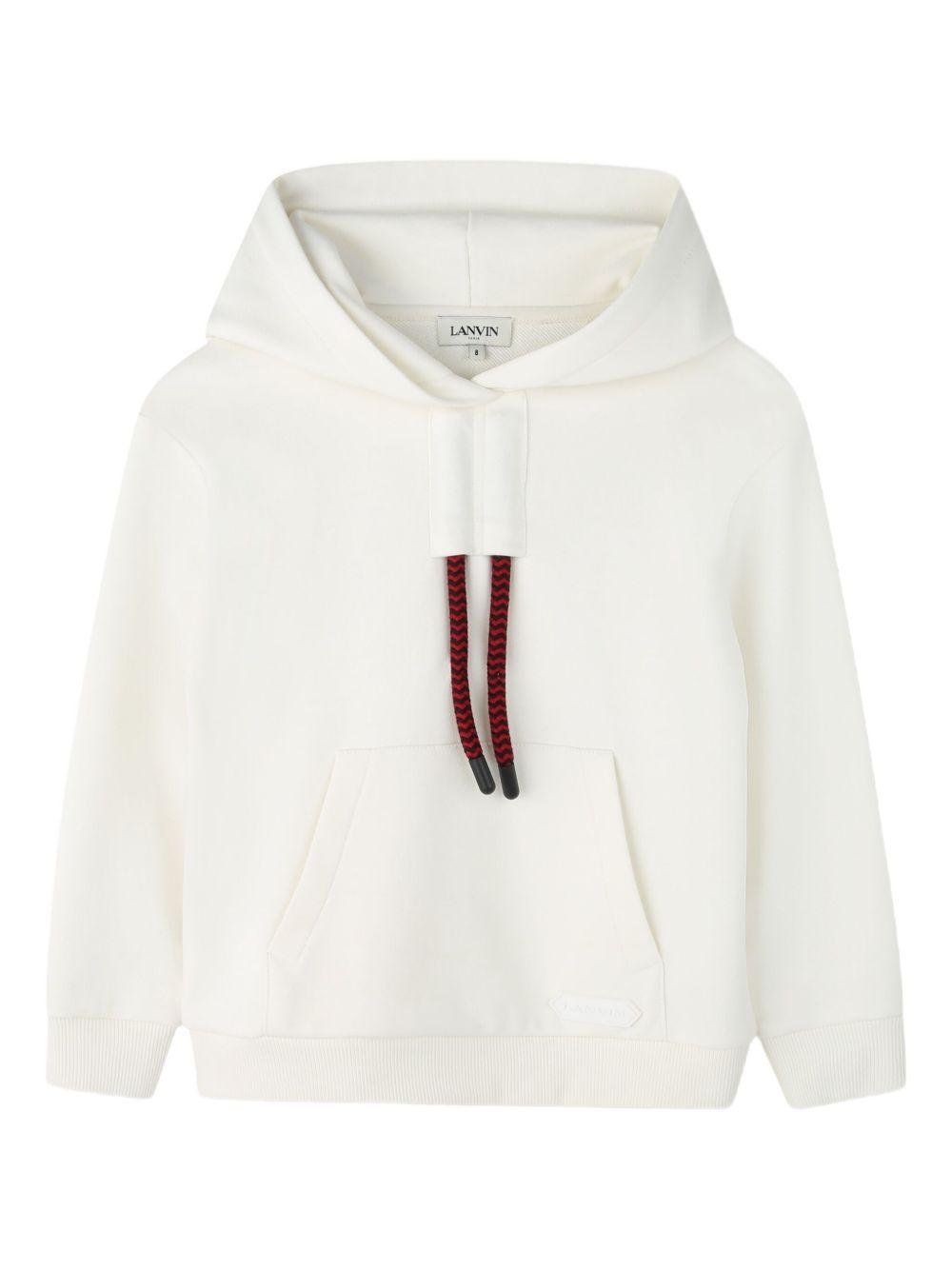 Felpa per bambino Lanvin Enfant bianca con cappuccio - Rubino Kids
