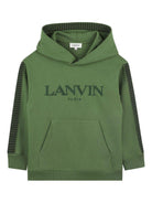 Felpa per bambino Lanvin Enfant verde con logo sul davanti - Rubino Kids