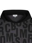 Felpa per bambino Marc Jacobs Kids grigia con logo all - over e maniche nere a contrasto - Rubino Kids