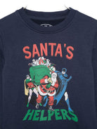 Felpa per bambino MC2 Saint Barth Kids blu con stampa grafica Batman Robin e Babbo Natale - Rubino Kids