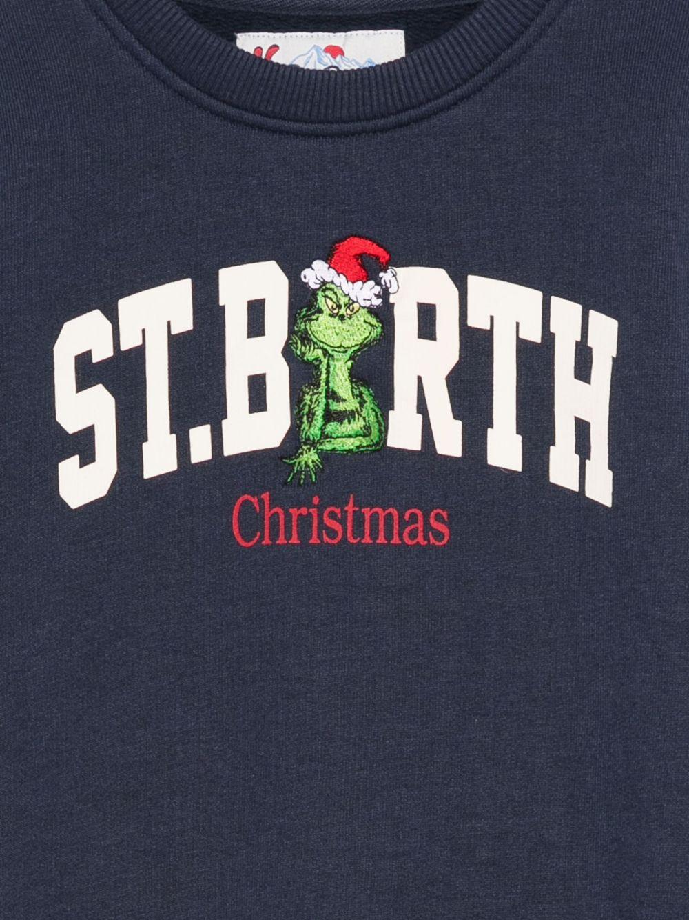 Felpa per bambino MC2 Saint Barth Kids blu con stampa grafica Il Grinch - Rubino Kids