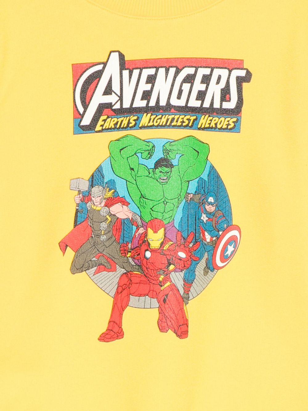 Felpa per bambino MC2 Saint Barth Kids x Marvel giallo con stampa Avengers - Rubino Kids