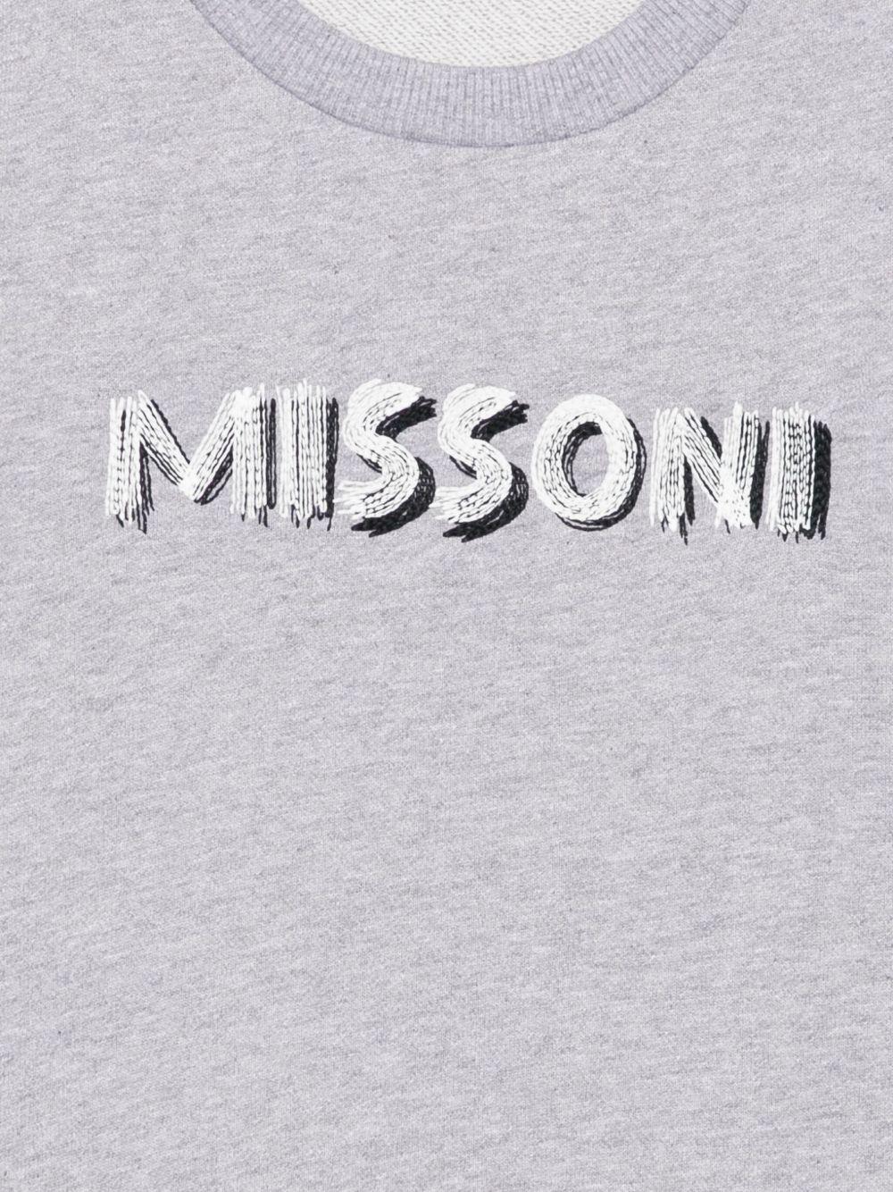 Felpa per bambino Missoni Kids grigio con logo ricamato - Rubino Kids