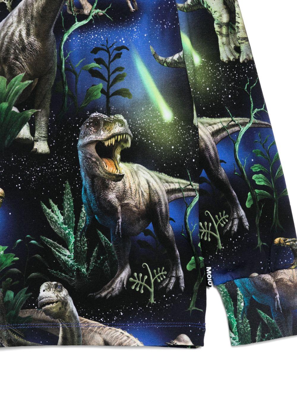 Felpa per bambino Molo blu con stampa dinosauro - Rubino Kids