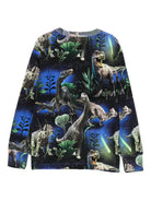Felpa per bambino Molo blu con stampa dinosauro - Rubino Kids