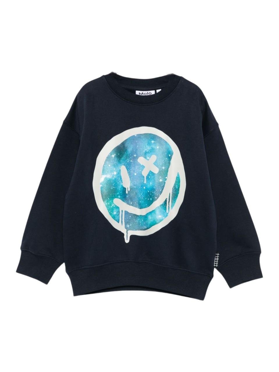 Felpa per bambino Molo blu con stampa faccina - Rubino Kids