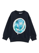 Felpa per bambino Molo blu con stampa faccina - Rubino Kids