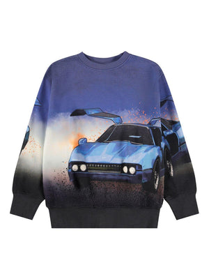 Molo blue sweatshirt for children with graphic print
