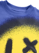 Felpa per bambino Molo blu con stampa grafica smiley - Rubino Kids