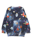 Felpa per bambino Molo blu con stampa spaziale - Rubino Kids