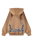 Felpa per bambino Molo marrone con stampa e cappuccio - Rubino Kids