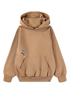 Felpa per bambino Molo marrone con stampa e cappuccio - Rubino Kids