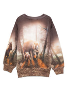 Felpa per bambino Molo marrone con stampa orso - Rubino Kids