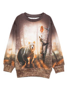 Felpa per bambino Molo marrone con stampa orso - Rubino Kids