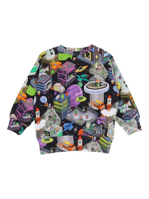Molo Mattis boys' black sweatshirt with all-over graphic
