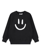Felpa per bambino Molo Mike nero con stampa smile - Rubino Kids