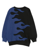 Felpa per bambino Molo multicolore con stampa fiamme - Rubino Kids