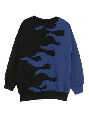 Felpa per bambino Molo multicolore con stampa fiamme