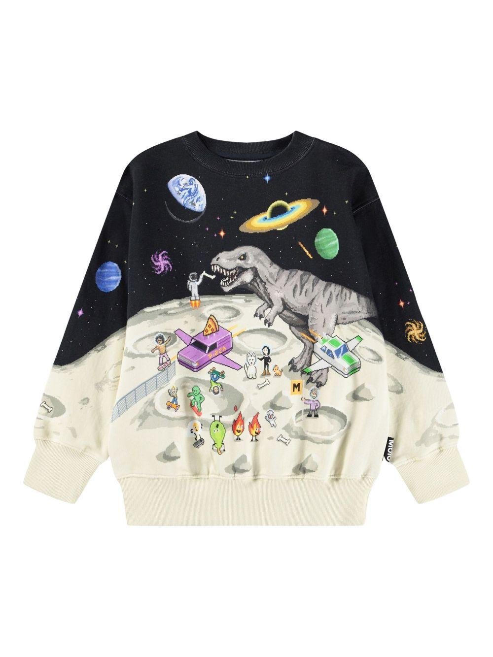Felpa per bambino Molo multicolore con stampa grafica all - over - Rubino Kids