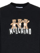 Felpa per bambino Moschino kdis nera con stampa orsetti - Rubino Kids