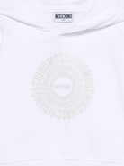 Felpa per bambino Moschino Kids bianca con cappuccio - Rubino Kids