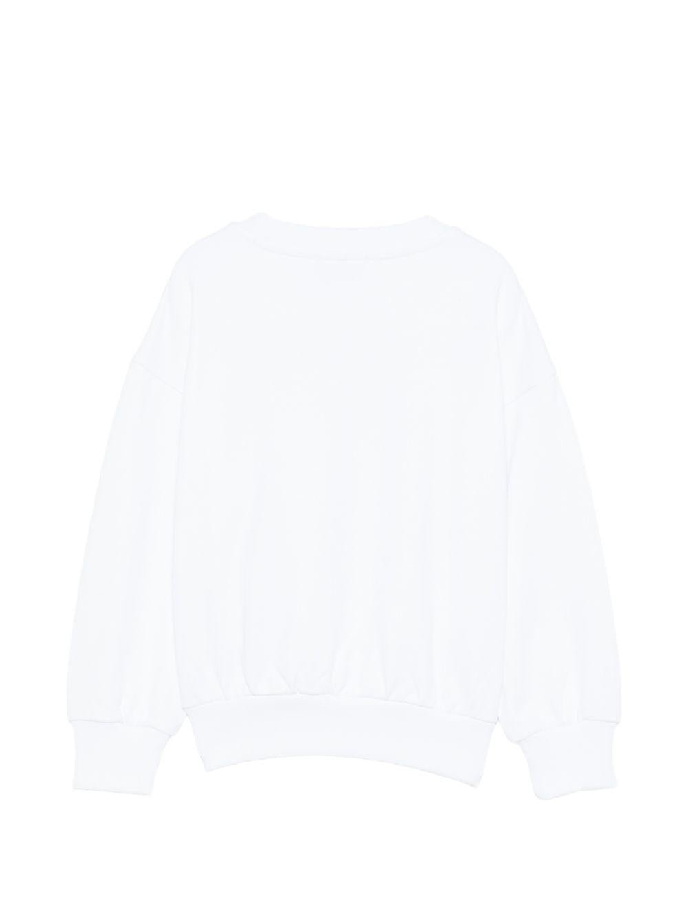 Felpa per bambino Moschino Kids bianca con logo sul davanti - Rubino Kids