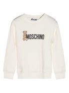 Felpa per bambino Moschino Kids bianca con stampa Teddy Bear - Rubino Kids
