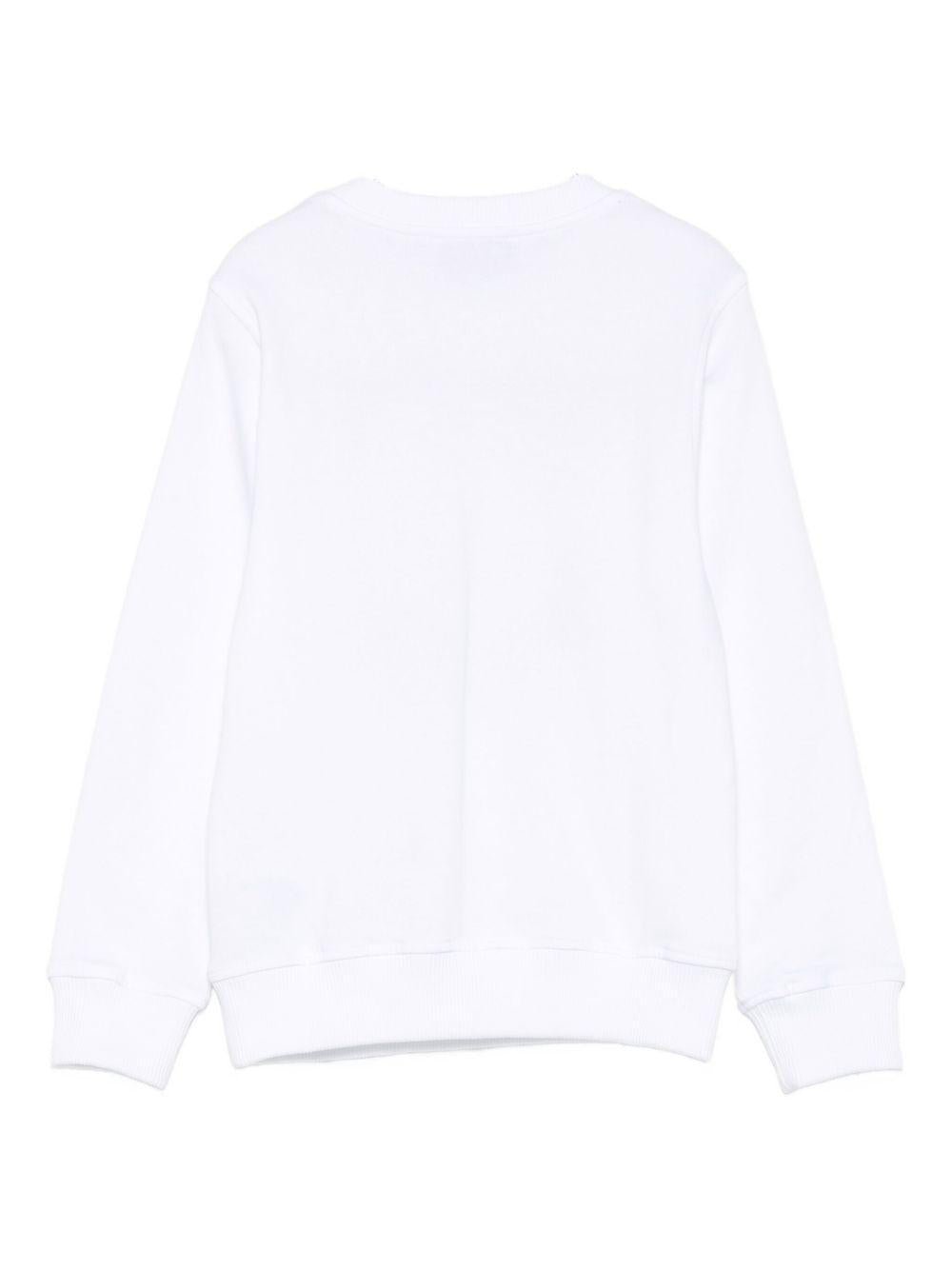 Felpa per bambino Moschino Kids bianco con motivo a faccina sorridente - Rubino Kids