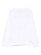 Felpa per bambino Moschino Kids bianco con motivo a faccina sorridente - Rubino Kids