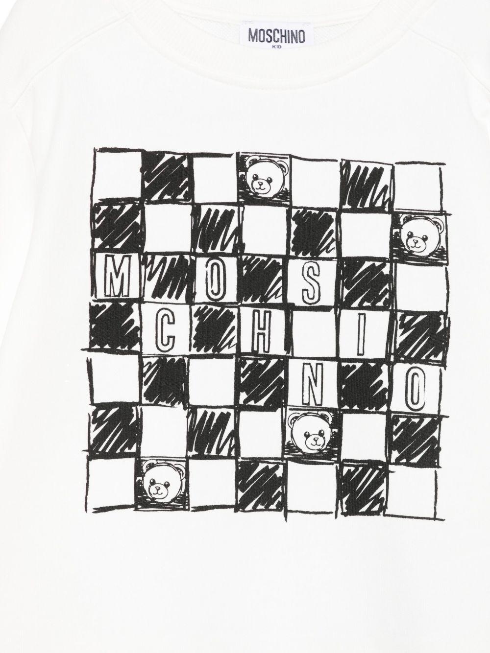 Felpa per bambino Moschino Kids bianco con stampa grafica - Rubino Kids