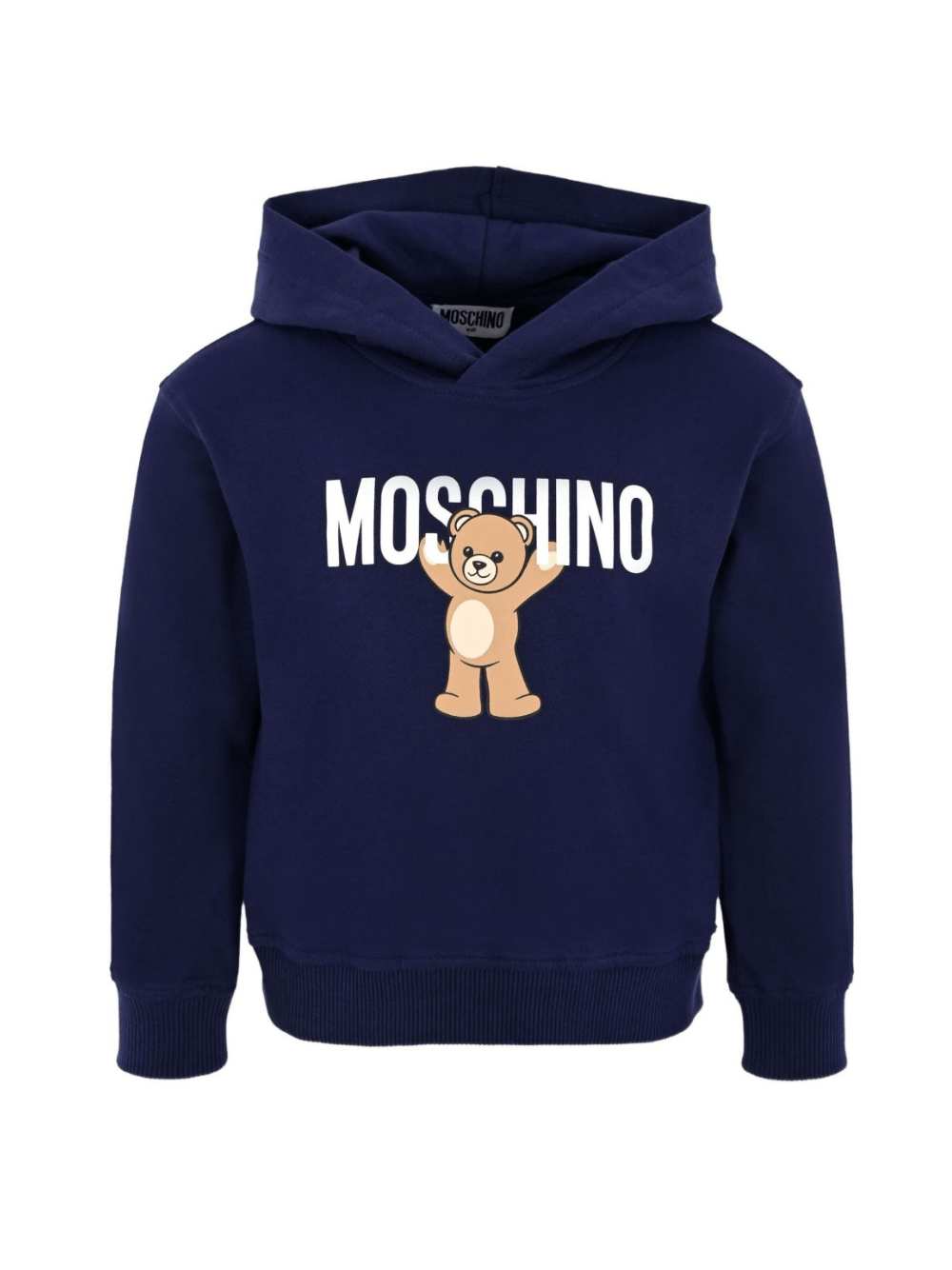 Felpa per bambino Moschino Kids blu con stampa Teddy Bear - Rubino Kids
