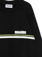 Felpa per bambino Moschino Kids nera con logo sul davanti - Rubino Kids