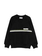 Felpa per bambino Moschino Kids nera con logo sul davanti - Rubino Kids